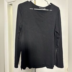 Tahari Black Blouse with Mesh Collar